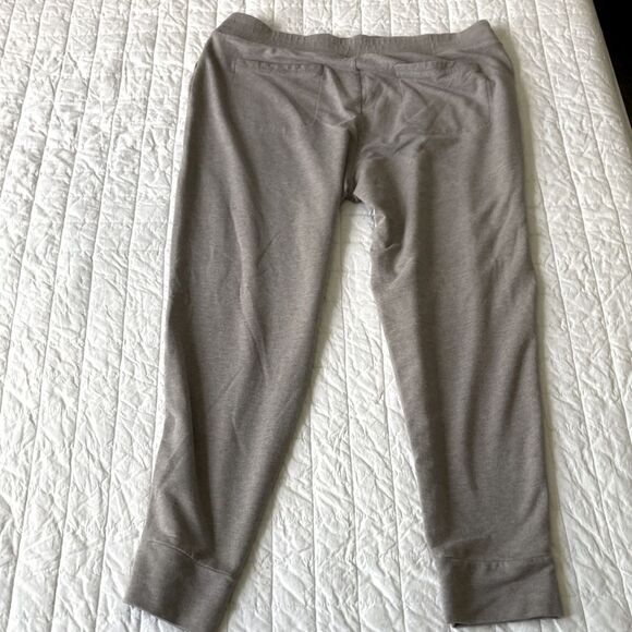J.JILL FIT Pima Cotton ULTIMATE-FLEECE SOFT PATCH POCKETS JOGGERS Gray Pants L - Picture 3 of 9